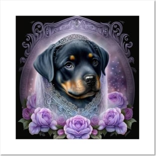 Gothic Rottweiler Puppy Posters and Art